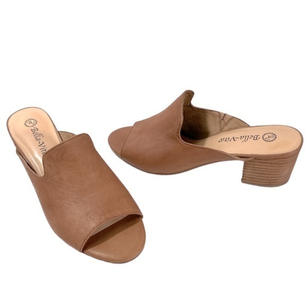 Bella‎ Vita Women's Kathy Mule Sandal brown leather size 9.5M (1669)